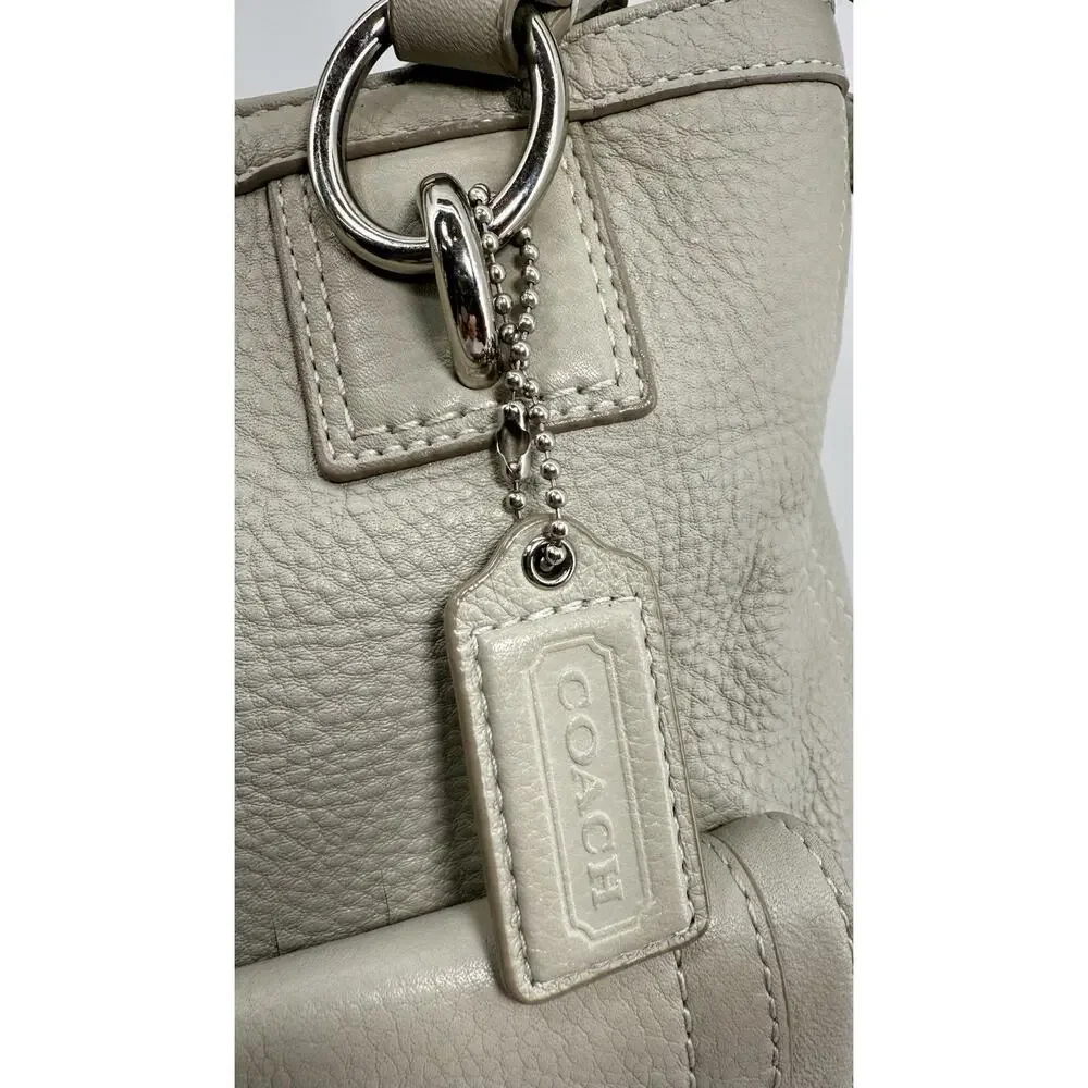 Coach Legacy Tote #19264 Leather Chalk Ivory‎ Pocket Shoulder Bag EUC - Picture 7 of 16